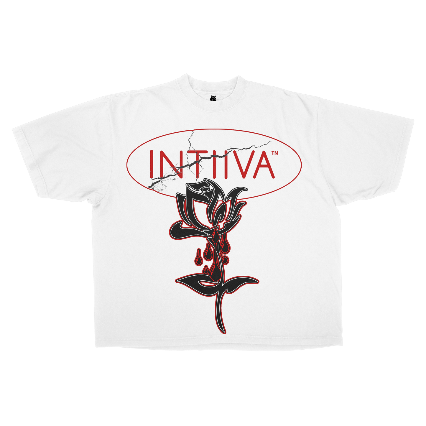 INTIIVA MENS INTIIVA BLEEDING ROSE OVERSIZED T SHIRT