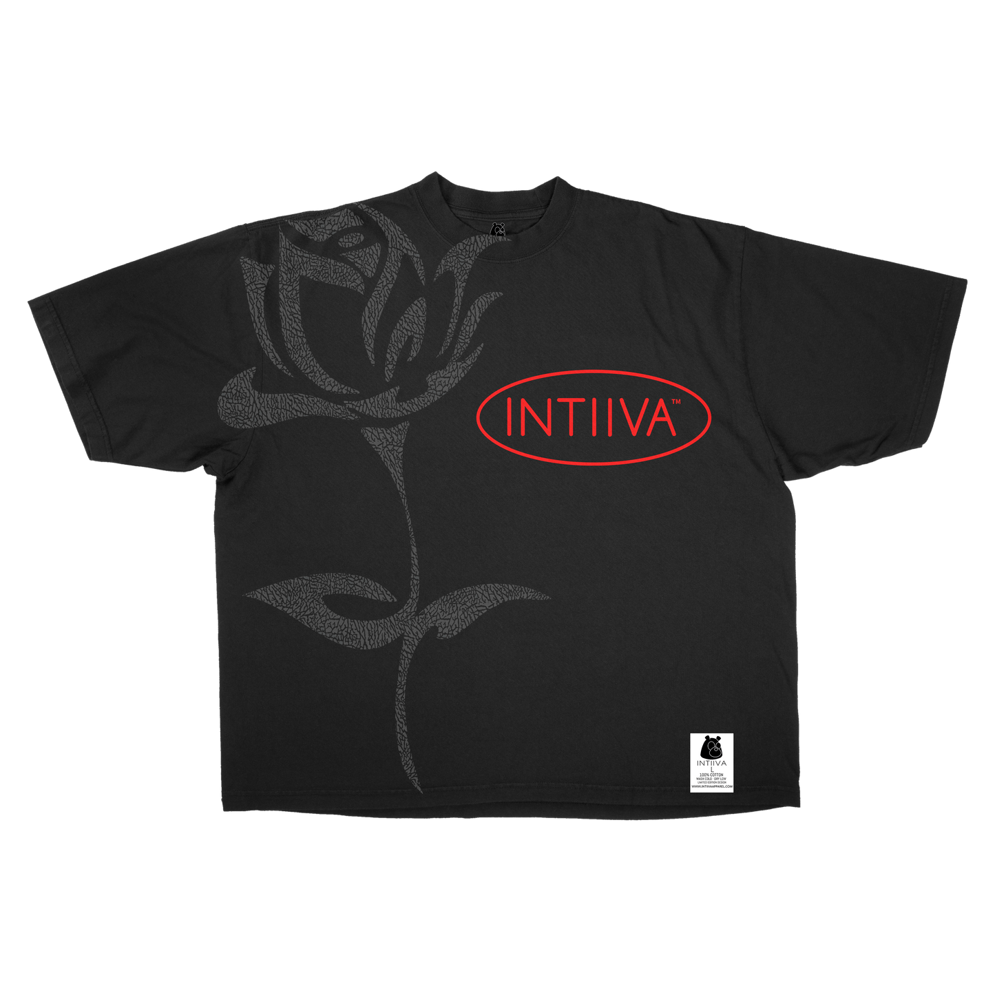 INTIIVA MENS INTIIVA ROSE T SHIRT (BLACK)
