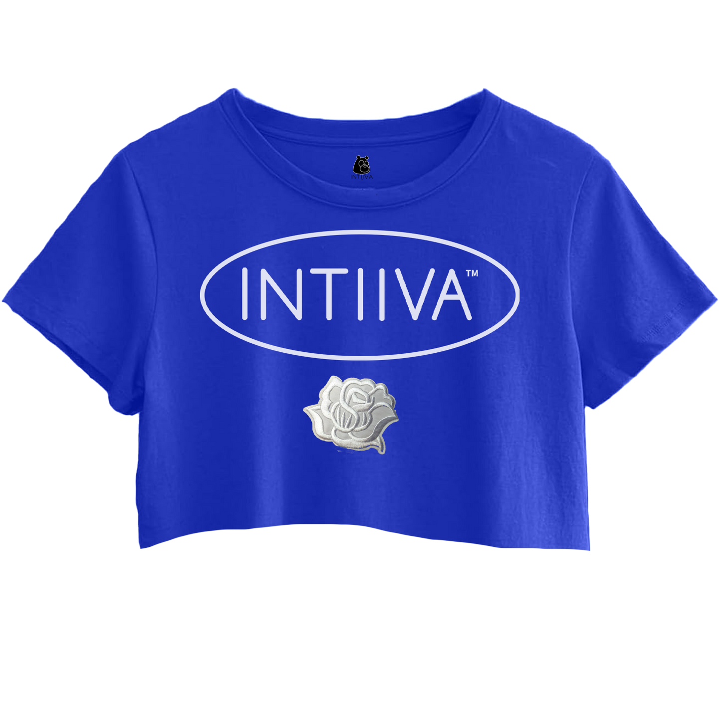 INTIIVA WOMENS CROPPED OVERSIZED T SHIRT