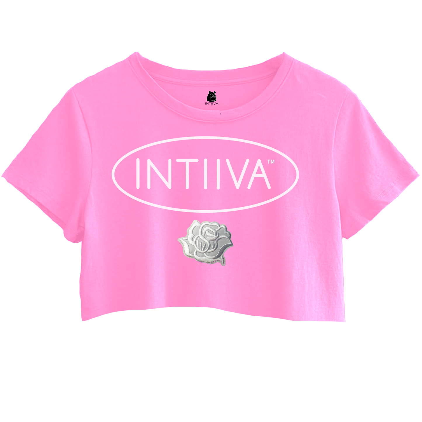 INTIIVA WOMENS CROPPED OVERSIZED T SHIRT