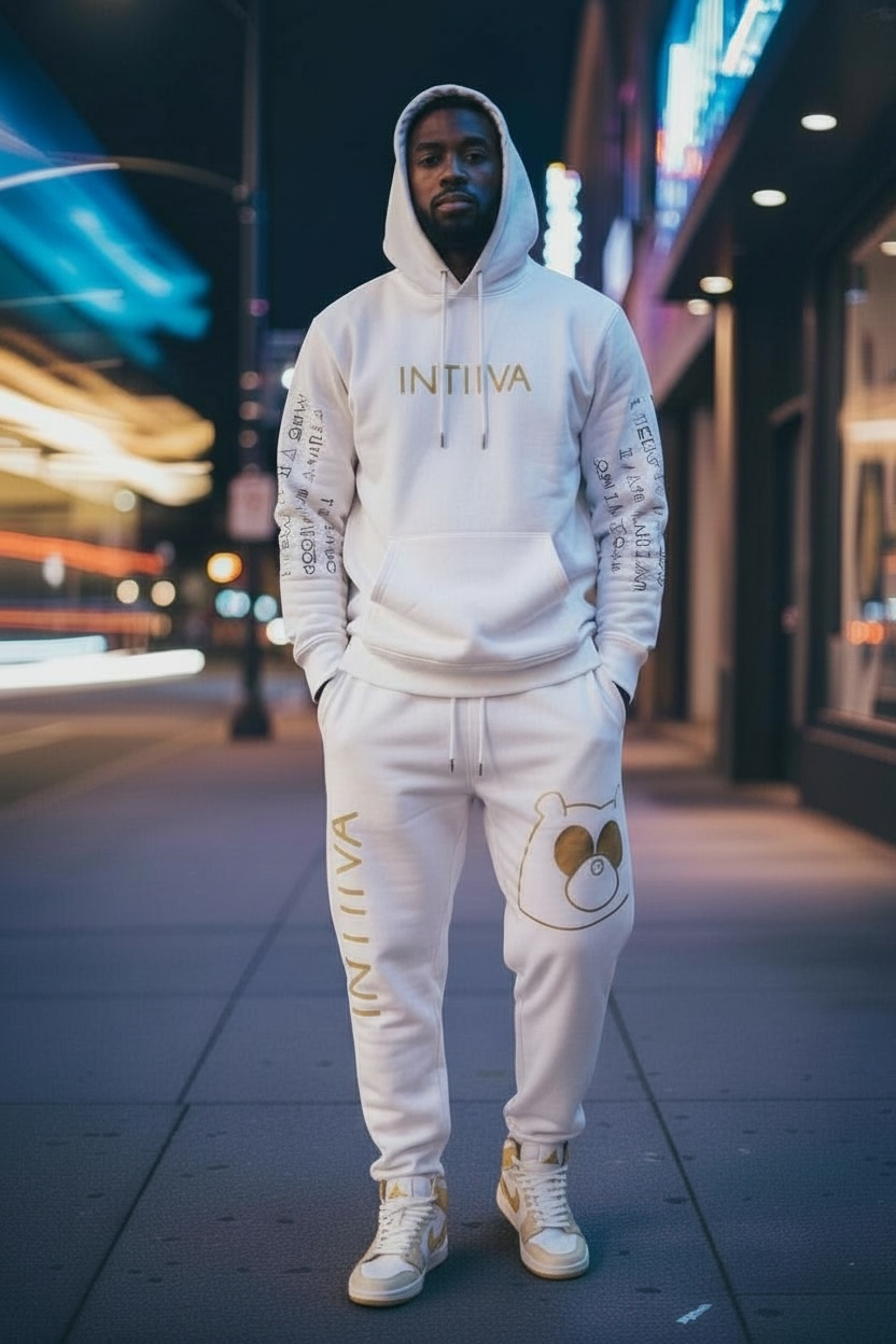 INTIIVA KNOCKOUT OPEN LEG JOGGERS WHITE