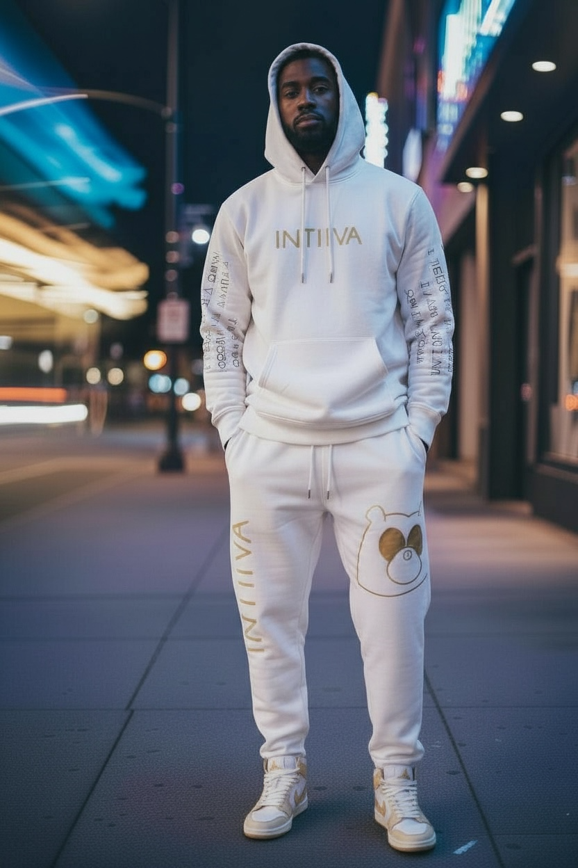 INTIIVA KNOCKOUT OPEN LEG JOGGERS WHITE