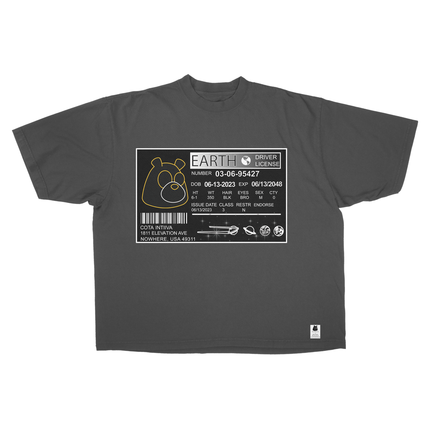INTIIVA OVERSIZED DISTRESSED “COTA ID” T SHIRT